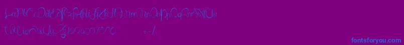 フォントLantreDuCaniche – 紫色の背景に青い文字