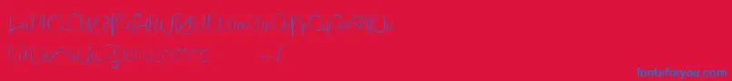 LantreDuCaniche-Schriftart – Blaue Schriften auf rotem Hintergrund