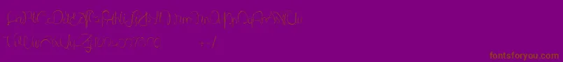 LantreDuCaniche-Schriftart – Braune Schriften auf violettem Hintergrund