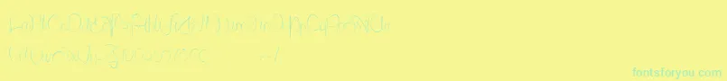 Czcionka LantreDuCaniche – zielone czcionki na żółtym tle