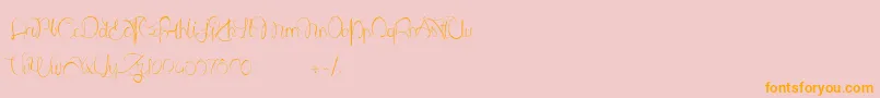 LantreDuCaniche-Schriftart – Orangefarbene Schriften auf rosa Hintergrund