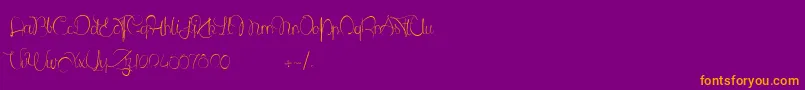 LantreDuCaniche-Schriftart – Orangefarbene Schriften auf violettem Hintergrund