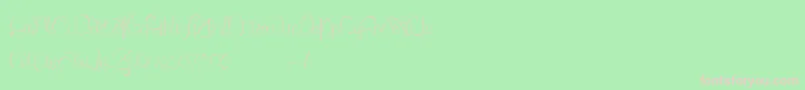 フォントLantreDuCaniche – 緑の背景にピンクのフォント