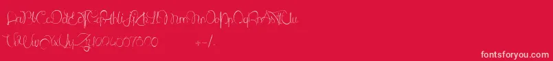 LantreDuCaniche-fontti – vaaleanpunaiset fontit punaisella taustalla