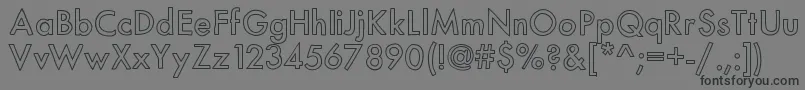Mixmodernoutline-Schriftart – Schwarze Schriften auf grauem Hintergrund