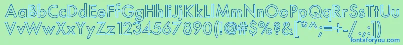 Mixmodernoutline Font – Blue Fonts on Green Background