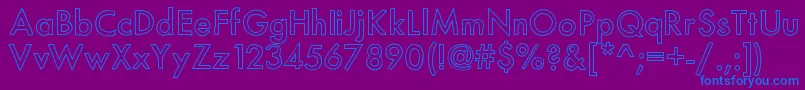 Mixmodernoutline Font – Blue Fonts on Purple Background