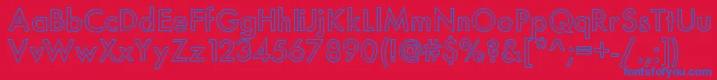 Mixmodernoutline Font – Blue Fonts on Red Background