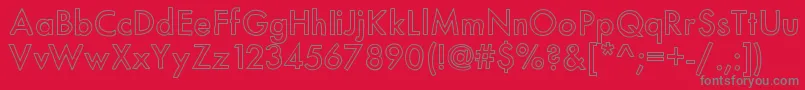 Mixmodernoutline Font – Gray Fonts on Red Background