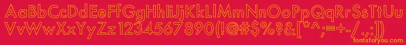 Mixmodernoutline Font – Orange Fonts on Red Background