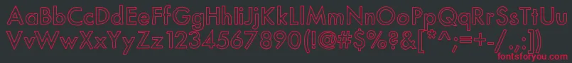 Mixmodernoutline Font – Red Fonts on Black Background