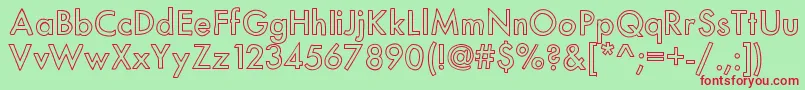 Mixmodernoutline Font – Red Fonts on Green Background