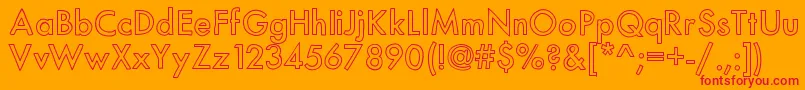 Mixmodernoutline Font – Red Fonts on Orange Background