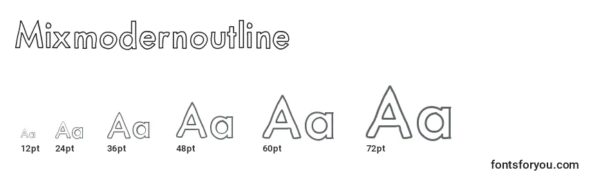 Размеры шрифта Mixmodernoutline