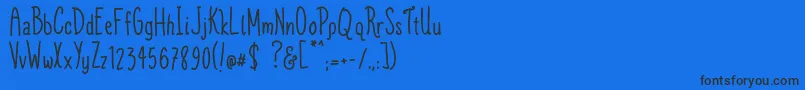 TinfoilTiaraDemo-Schriftart – Schwarze Schriften auf blauem Hintergrund