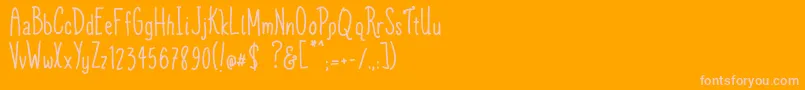 Шрифт TinfoilTiaraDemo – розовые шрифты на оранжевом фоне