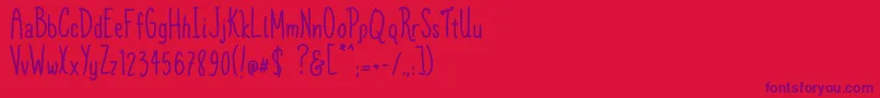 TinfoilTiaraDemo Font – Purple Fonts on Red Background