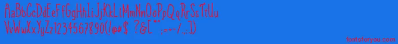 TinfoilTiaraDemo Font – Red Fonts on Blue Background