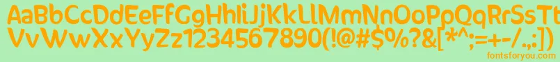 Sunnyside-Schriftart – Orangefarbene Schriften auf grünem Hintergrund