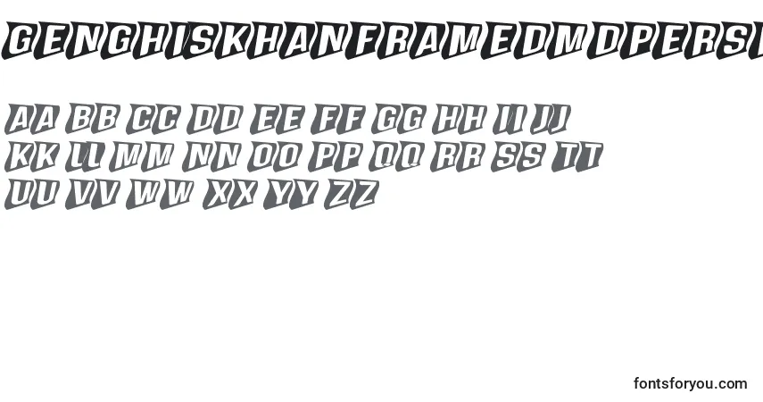 Schriftart GenghiskhanframedMdperspecti – Alphabet, Zahlen, spezielle Symbole