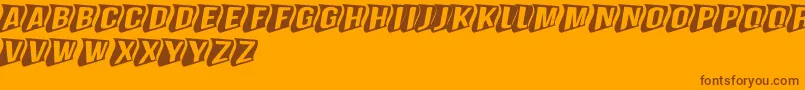 GenghiskhanframedMdperspecti Font – Brown Fonts on Orange Background