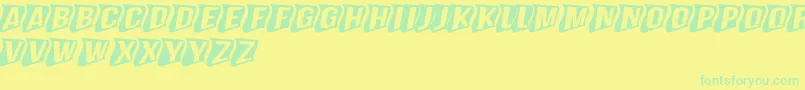 Czcionka GenghiskhanframedMdperspecti – zielone czcionki na żółtym tle