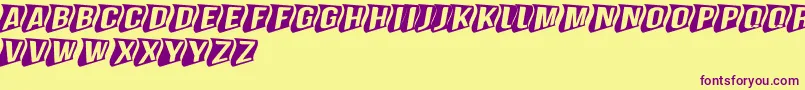 GenghiskhanframedMdperspecti Font – Purple Fonts on Yellow Background