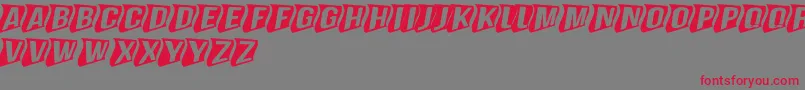 GenghiskhanframedMdperspecti Font – Red Fonts on Gray Background