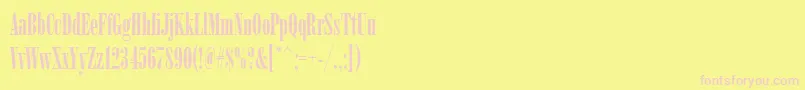 Arsisdeereg-Schriftart – Rosa Schriften auf gelbem Hintergrund