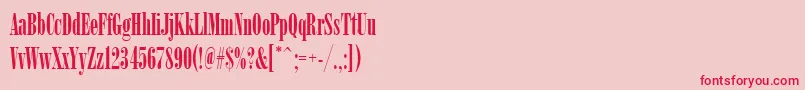 Arsisdeereg-Schriftart – Rote Schriften auf rosa Hintergrund