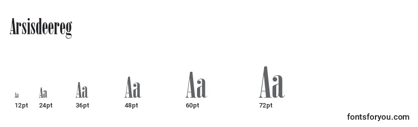 Размеры шрифта Arsisdeereg