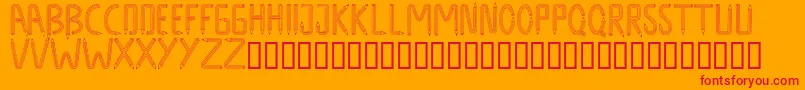 DesigndesignRegular Font – Red Fonts on Orange Background