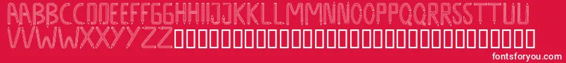 フォントDesigndesignRegular – 赤い背景に白い文字