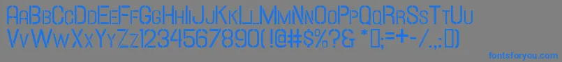 HallandaleStencilScJl-Schriftart – Blaue Schriften auf grauem Hintergrund