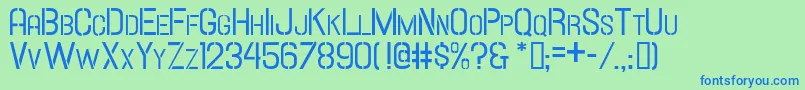 HallandaleStencilScJl Font – Blue Fonts on Green Background