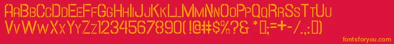 HallandaleStencilScJl Font – Orange Fonts on Red Background