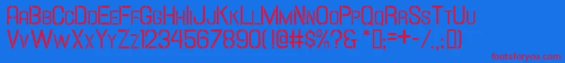 HallandaleStencilScJl Font – Red Fonts on Blue Background