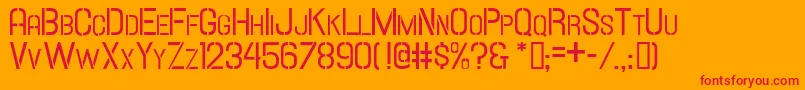 HallandaleStencilScJl Font – Red Fonts on Orange Background