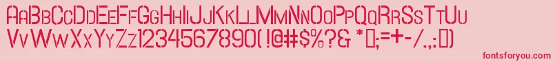 フォントHallandaleStencilScJl – ピンクの背景に赤い文字