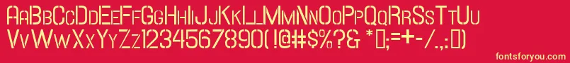 HallandaleStencilScJl Font – Yellow Fonts on Red Background