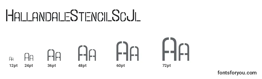 HallandaleStencilScJl Font Sizes