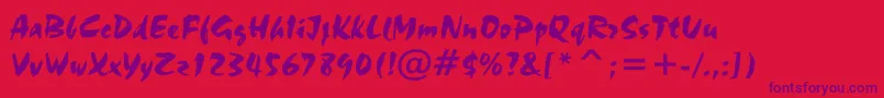 Stucco555 Font – Purple Fonts on Red Background