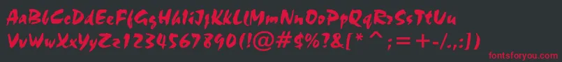 Stucco555 Font – Red Fonts on Black Background