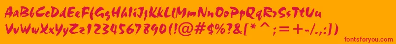 Stucco555 Font – Red Fonts on Orange Background