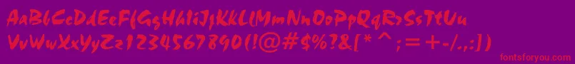 Stucco555-Schriftart – Rote Schriften auf violettem Hintergrund