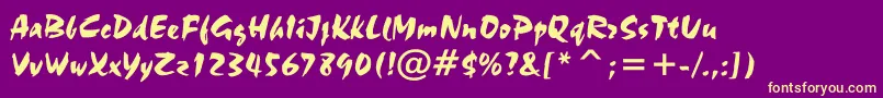 Stucco555 Font – Yellow Fonts on Purple Background