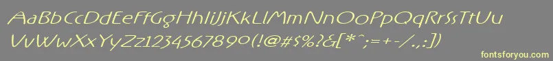 RxOneone-Schriftart – Gelbe Schriften auf grauem Hintergrund