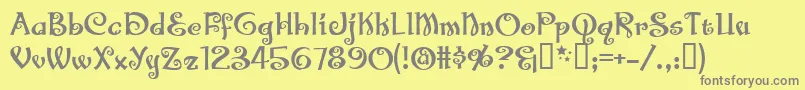 フォントSantasBigSecretBb – 黄色の背景に灰色の文字