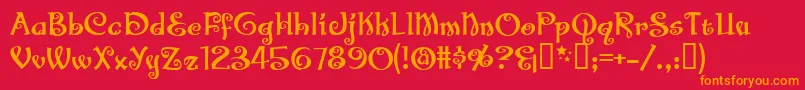 SantasBigSecretBb Font – Orange Fonts on Red Background