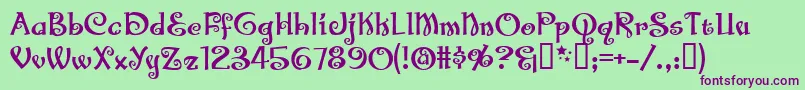 SantasBigSecretBb Font – Purple Fonts on Green Background